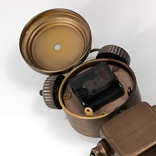 Miniatura 2 de Handmade Iron Robot Table Clock, Retro Steampunk Robot Figurine Desk Decor with Quiet Quartz Movement, Battery Operated (AA Battery Not Included),