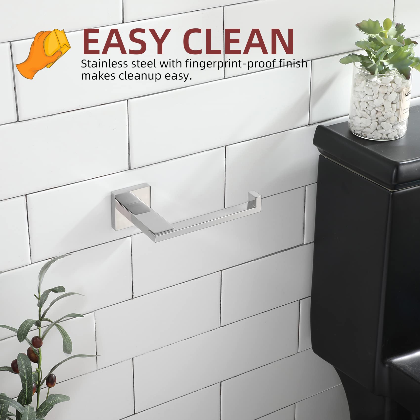 KOKOSIRI Chrome Toilet Paper Holder for Kitchen Bathroom Washroom Toilet Tissue Roll Holder Hold Mega Rolls Stainless Steel, Wall Mounted B2006CH — Amazon image 6