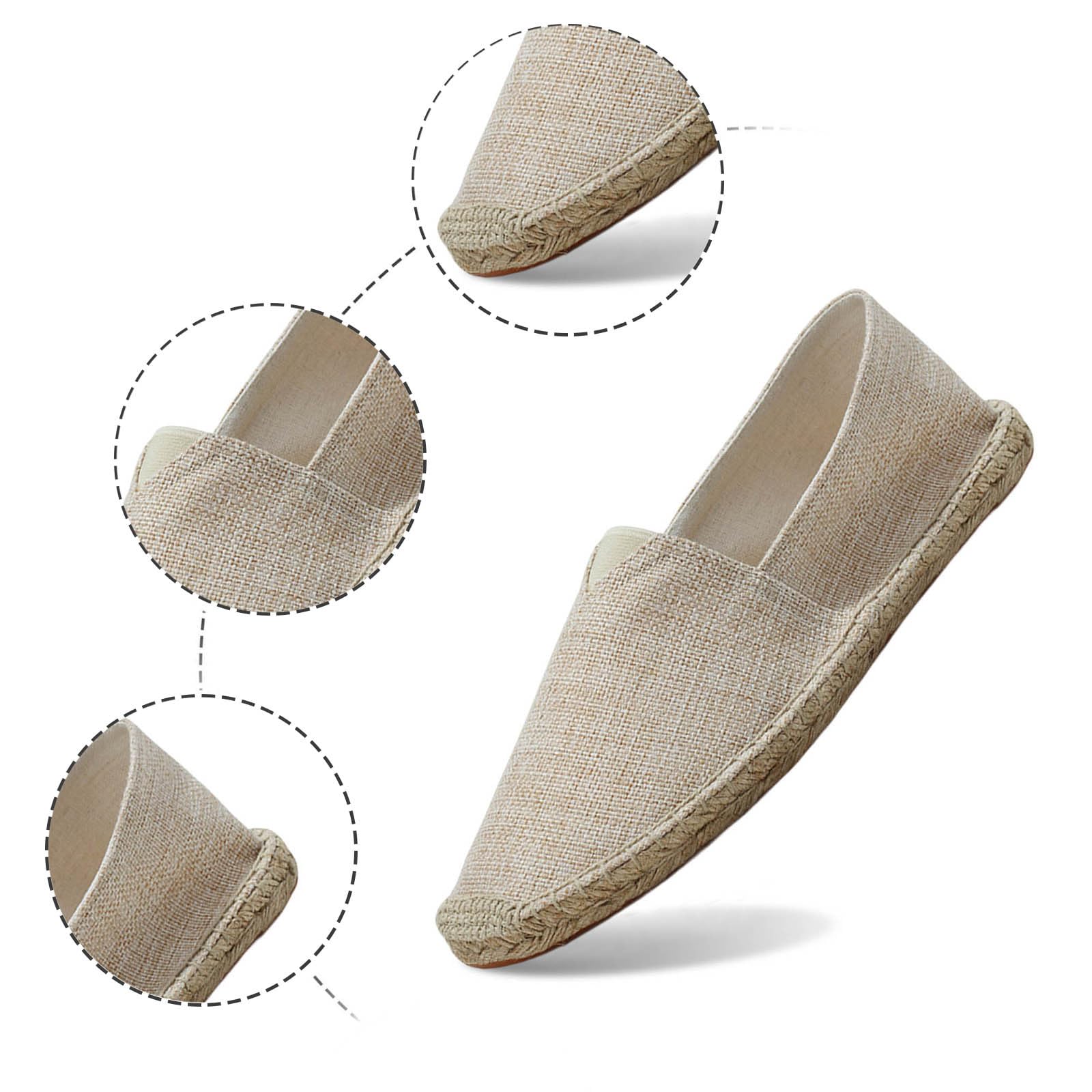 Espadrilles Für Damen & Herren, Sommer Espadrilles Flache Sommerschuhe Leinen Herren Gesundheitsschuhe Canvas Slipper