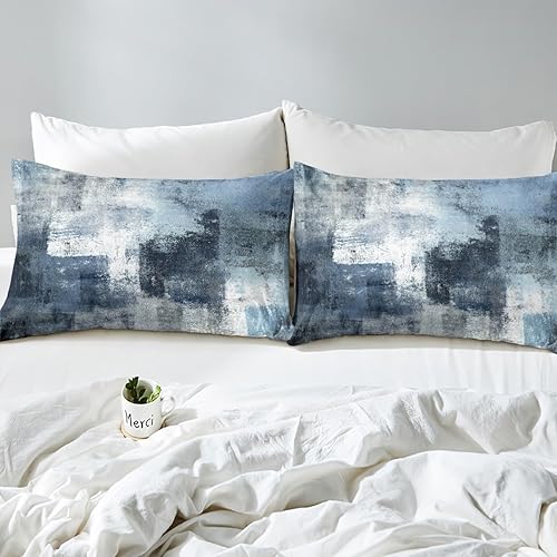 Miniatura 4 de Erosebridal Funda de edredón azul marino para niños, adolescentes y jóvenes, juego de ropa de cama retro teñido anudado, funda de edredón de