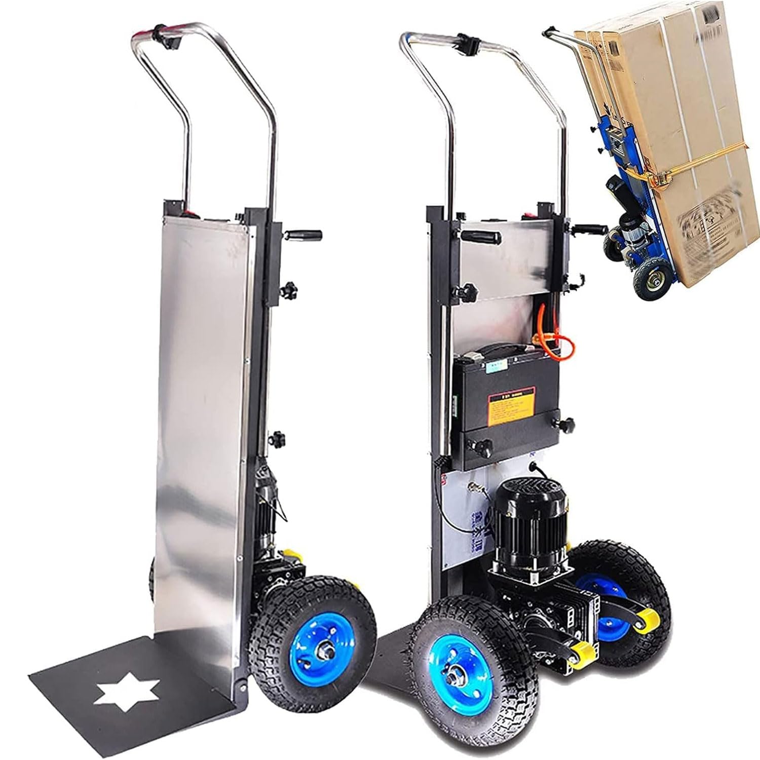 Carrello Elettrico Da 1200 W, Montascale Elettrico In Acciaio Inossidabile, Macchina Per Salire Le Scale Con Capacità Di 400 Kg/881 Libbre, Carrello Mobile Per Casa, Cantiere, Centro Commerciale