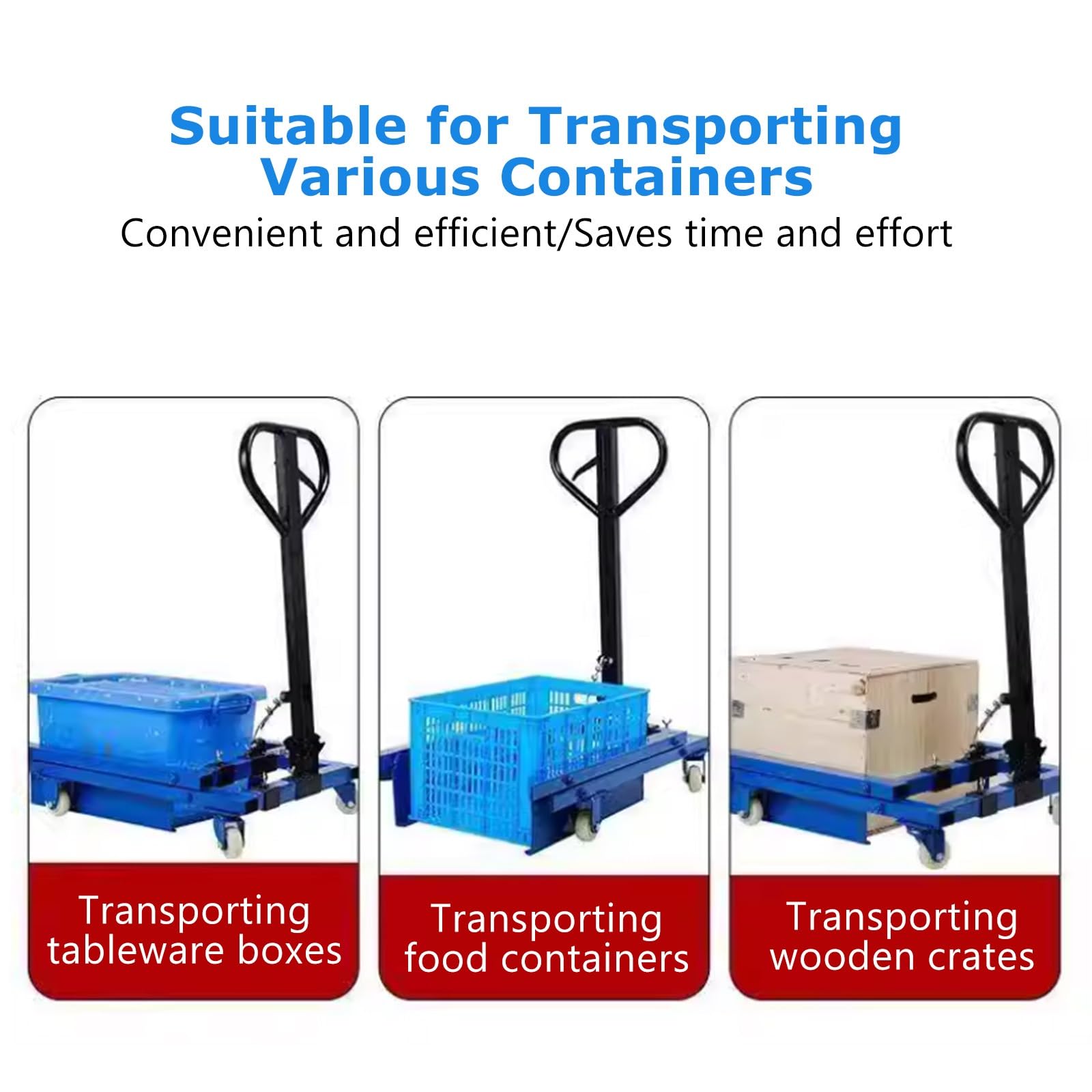Robuster Gemüsekorbwagen blau pulverbeschichtet Palettenwagen für einfachen Transport von Kisten - ideal für Lagerung, Herstellung & Einzelhandel