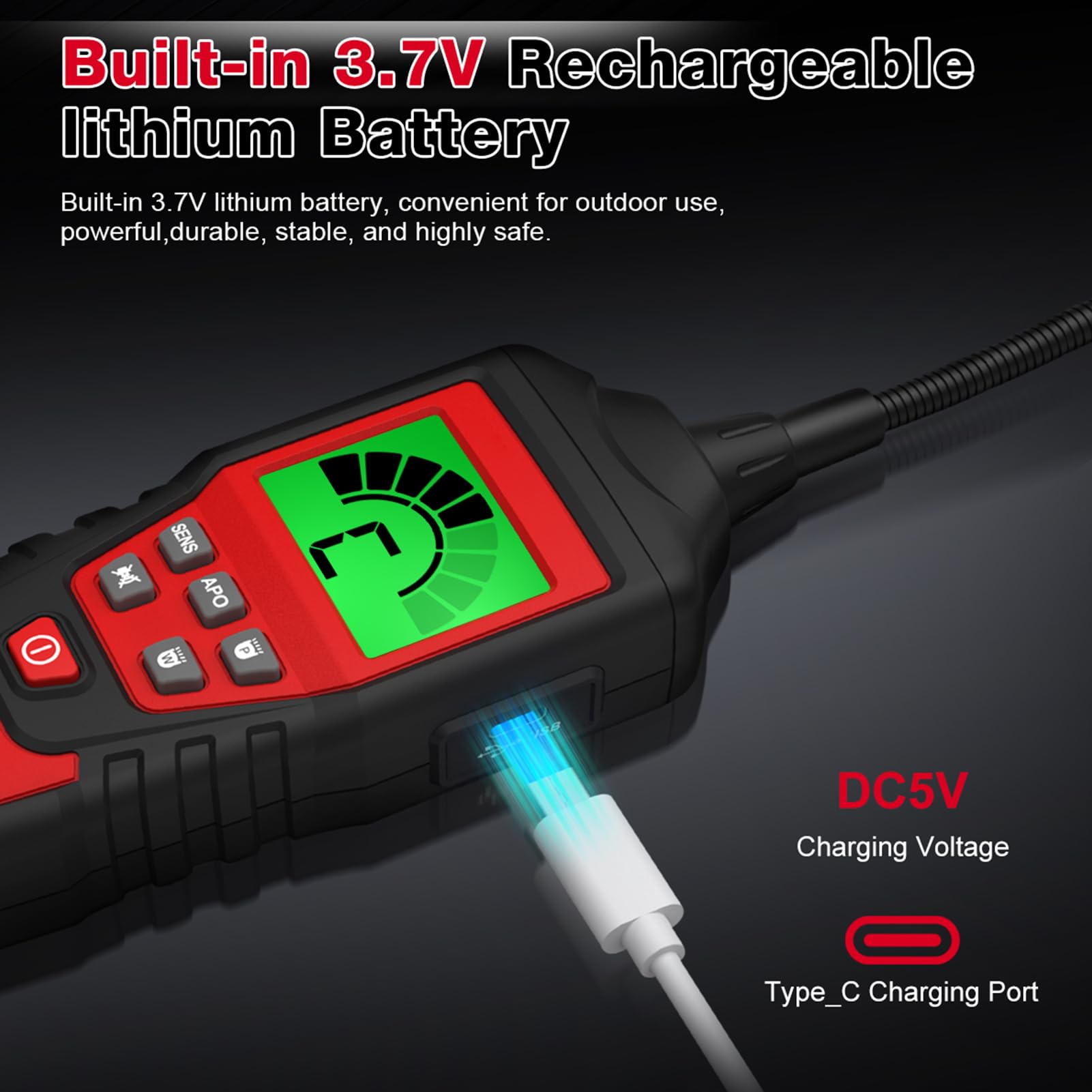 Eujgoov HABOTEST HT6000 Detector de Fugas de Refrigerante, Detector de Gas Halógeno, Probador de Fugas de Freón HVAC Portátil de Alta Sensibilidad con Alarma Visible, Sonda Ajustable (Versión de