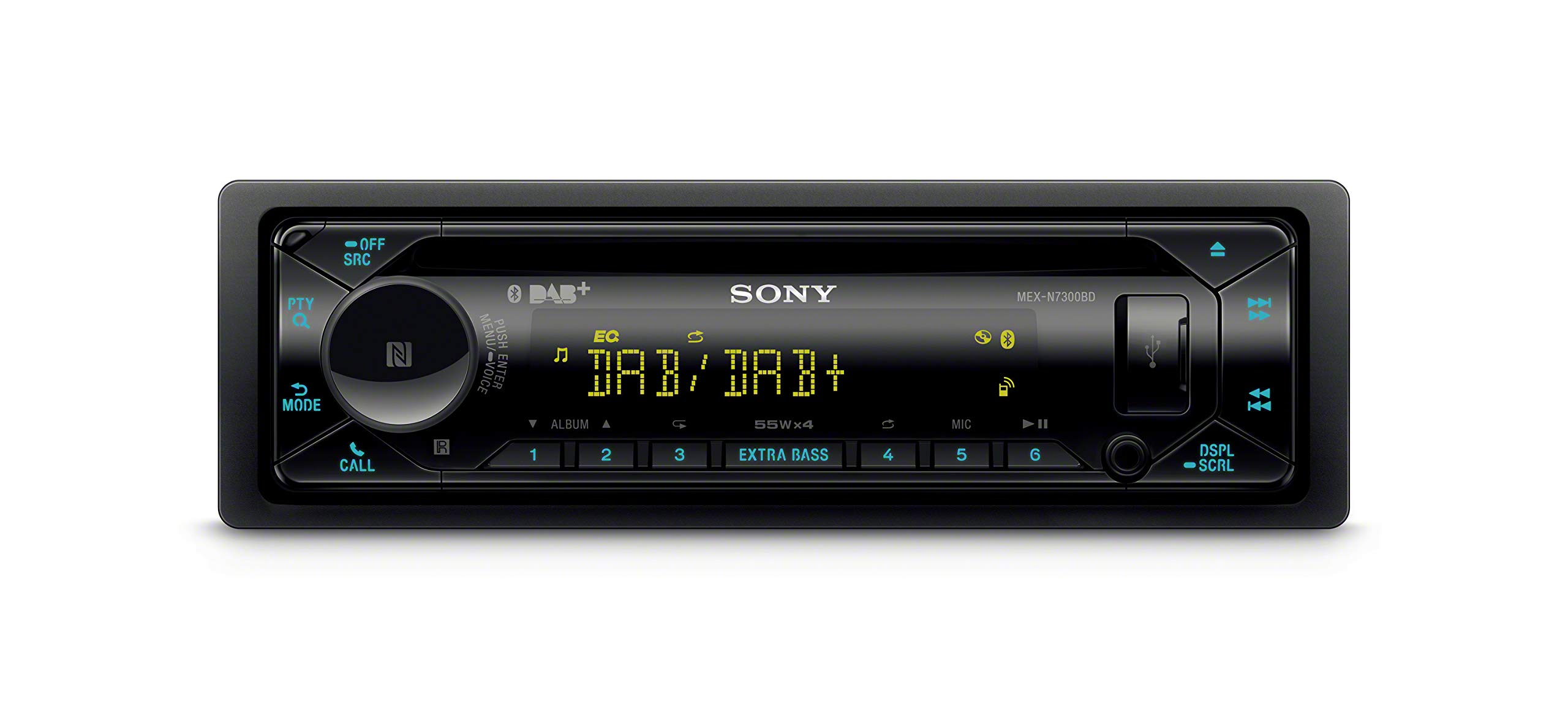 Sony MEX-N7300KIT DAB+ Autoradio mit CD, Dual Bluetooth, USB und AUX Anschluss | Bluetooth Freisprechen | 4 X55 Watt | 3X Preout | Extra Bass | Vario Color