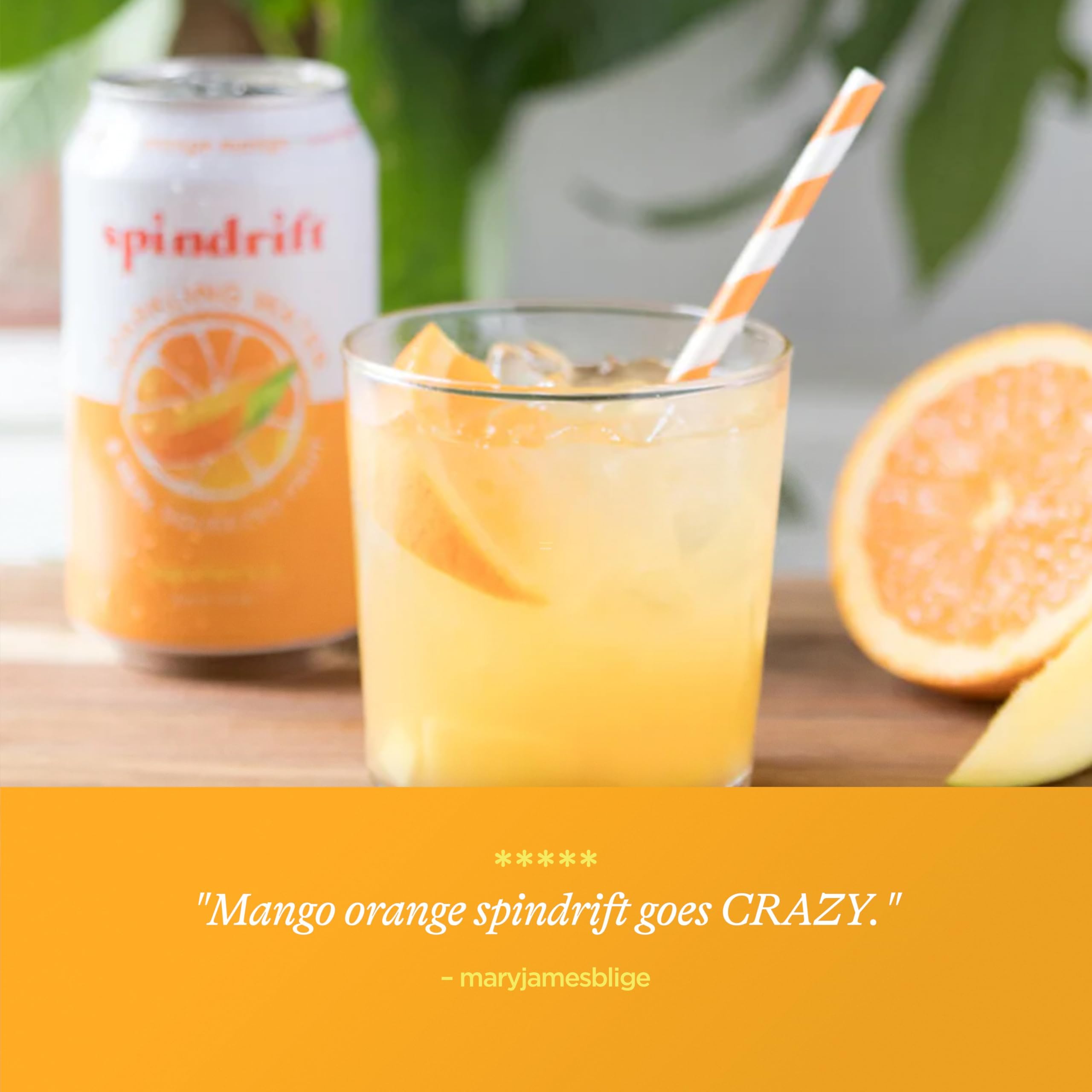 Spindrift Sparkling Water, Mango Orange Flavored, 12 Fl Oz (Pack of 8)