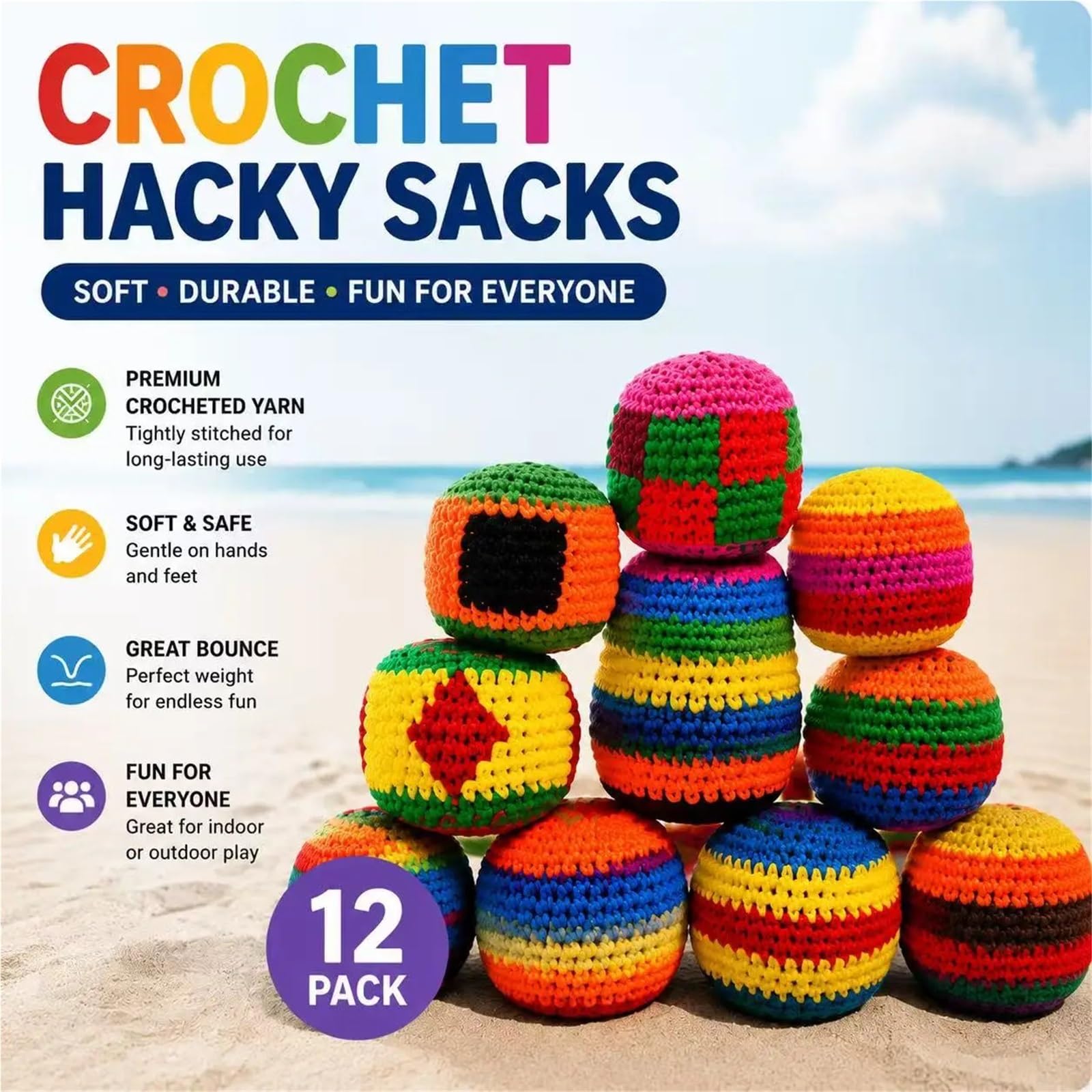 Handgemachte Footbags Weiche handgemachte Fußsack-Säcke, Jonglierbälle for Kinder, langlebiges Sportspielzeug for Spielplatzaktivitäten(Random 6pc)