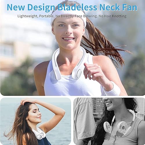 Miniatura 4 de Ventilador portátil para el cuello ventiladores personales recargables ventilador portátil de refrigeración de bajo ruido 3 velocidades ventilador