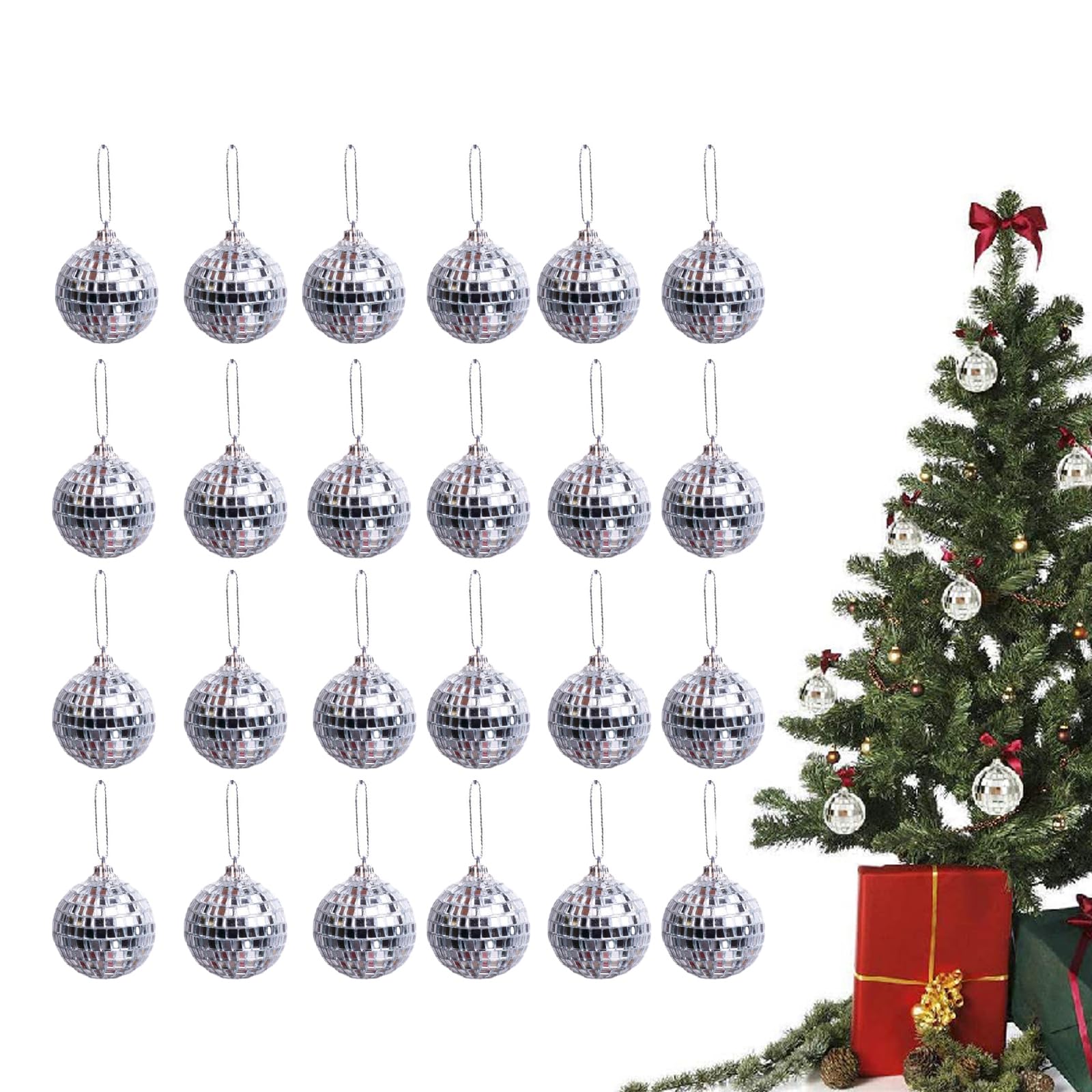 ASelected - Lot De 72 Boules à Facettes Argentées - Décoration Disco Pour Fête, Noël, Mariage