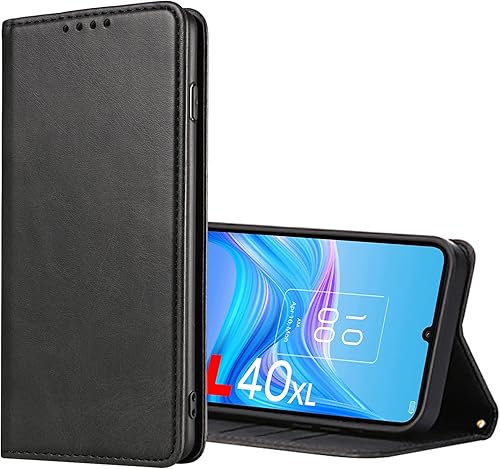 Keihok TCL 40XL - Funda de cuero diseñada para TCL 40XL, con ranuras para tarjetas y soporte plegable, cubierta magnética de piel sintética,