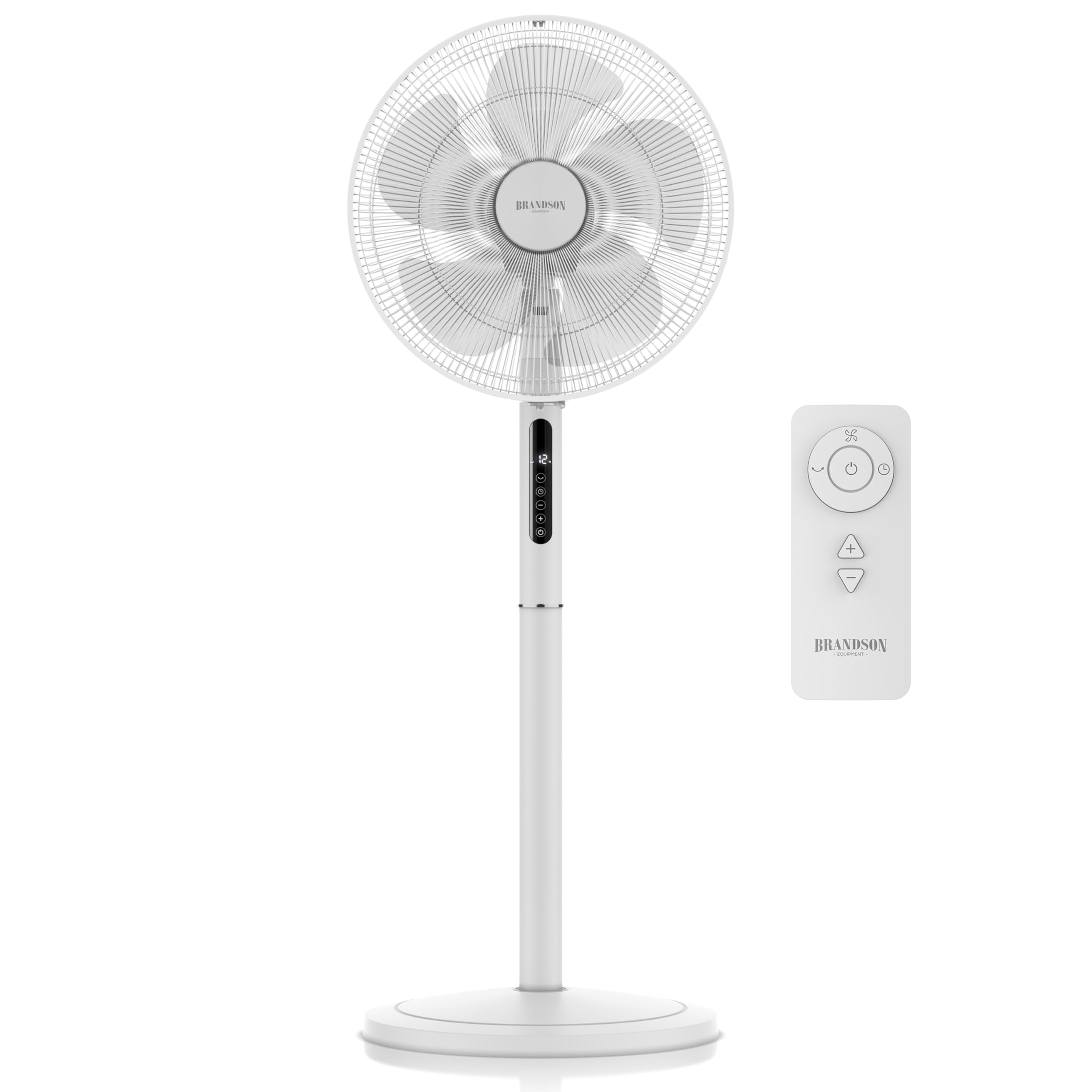 Brandson - Standventilator DC energiesparend ECO - Preisträger 2026 - sehr leise - mit Fernbedienung - Brushless Silent Motor - Oszilation 80° - Ventilator Timer – 12 Stufen