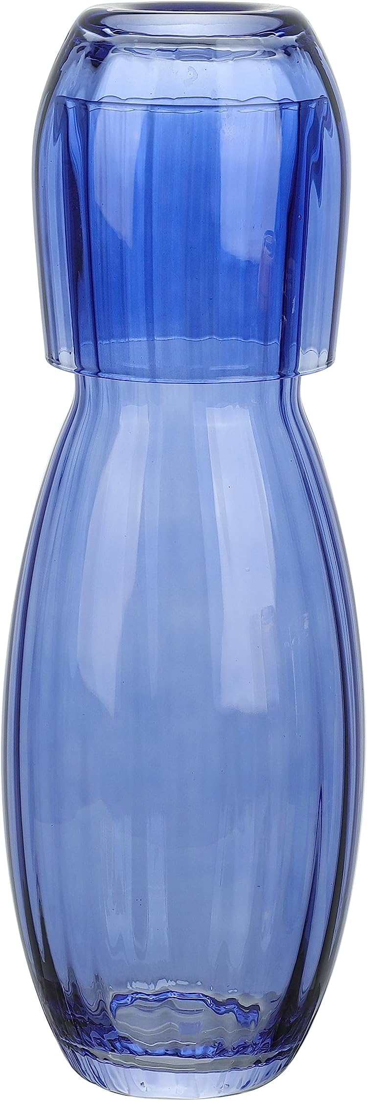 Barski Glass Bedside Carafe With Tumbler Set - 2 Piece Water Pitcher For Nightstand
