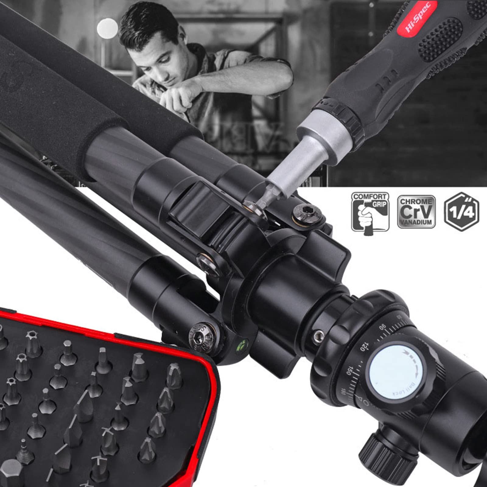 Set di Punte per cacciavite Multifunzione da 101 Pezzi 1/4" 6,35 mm per la Manutenzione Domestica Quotidiana Accessori per Utensili elettrici Set di cacciaviti con custo