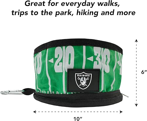 Miniatura 5 de NFL LAS Vegas Raiders Pets First - Juego de cuencos plegables de viaje para perros, paquete de 2 cuencos para comida y agua para perros, los mejores
