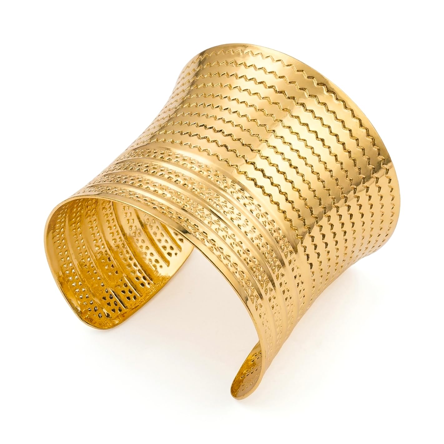 Only faith Brazalete Cuff para Mujer, Dorado y Plateado, Baño de Oro 18K, Diseño Estrella de Mar, Hipoalergénico, Ajustable