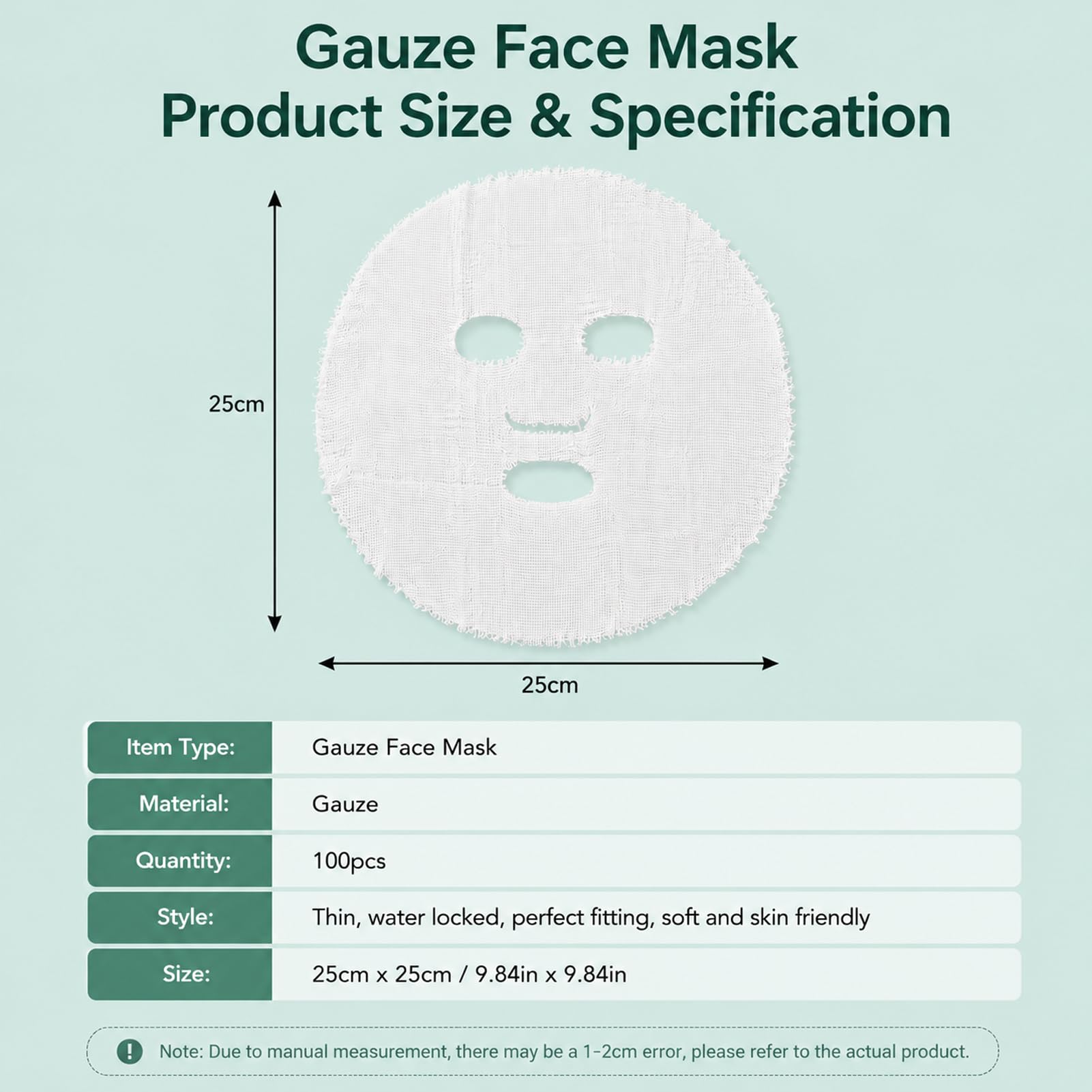 100 pièces de gaze pour haute fréquence, forte Absorption d'eau, tampons faciaux doux à haute fréquence, gaze faciale pour haute fréquence