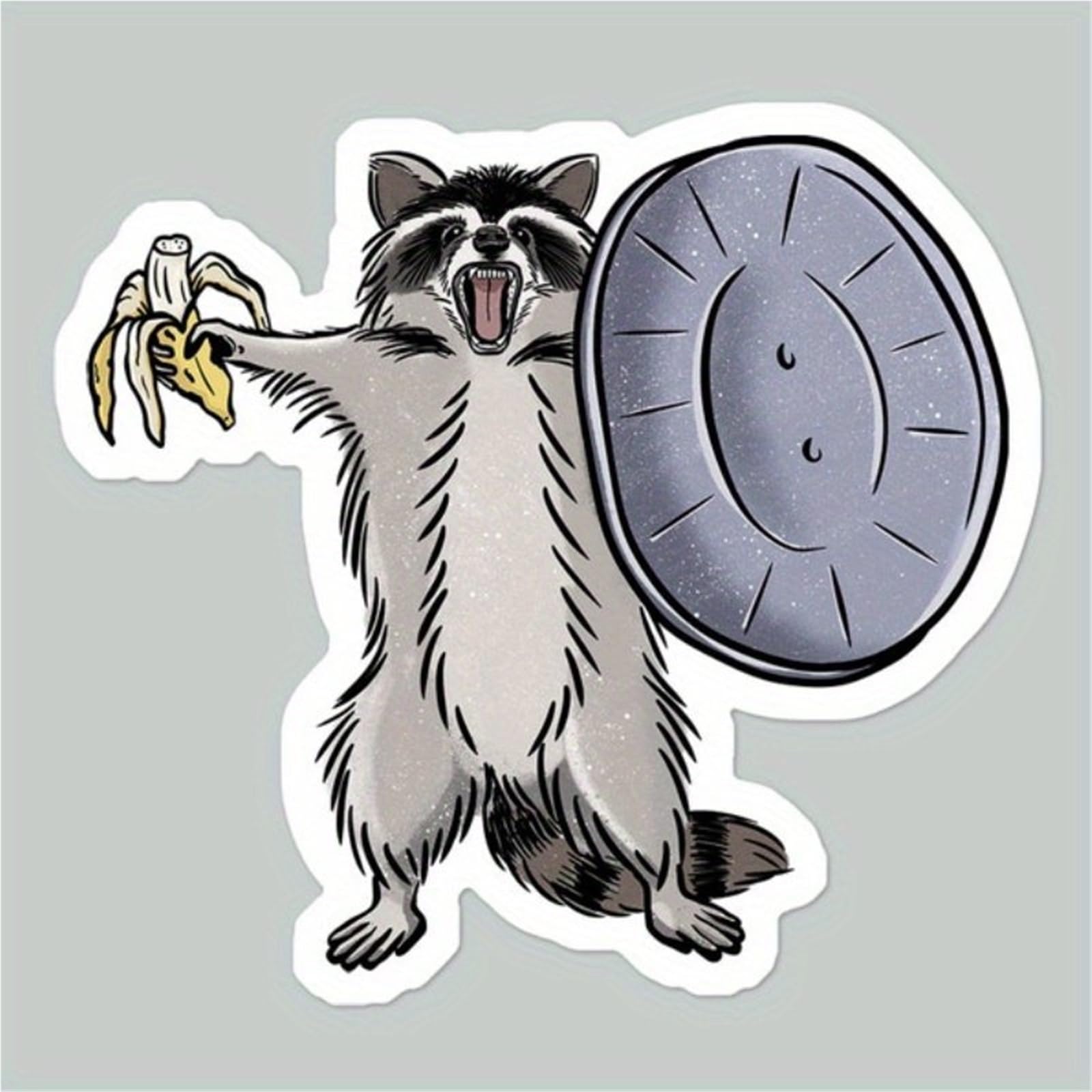 HAfgDJ Raccoon Warrior Stickers, Durable Decals for Laptops,Cars,Suitcases Skateboards Motorcycle