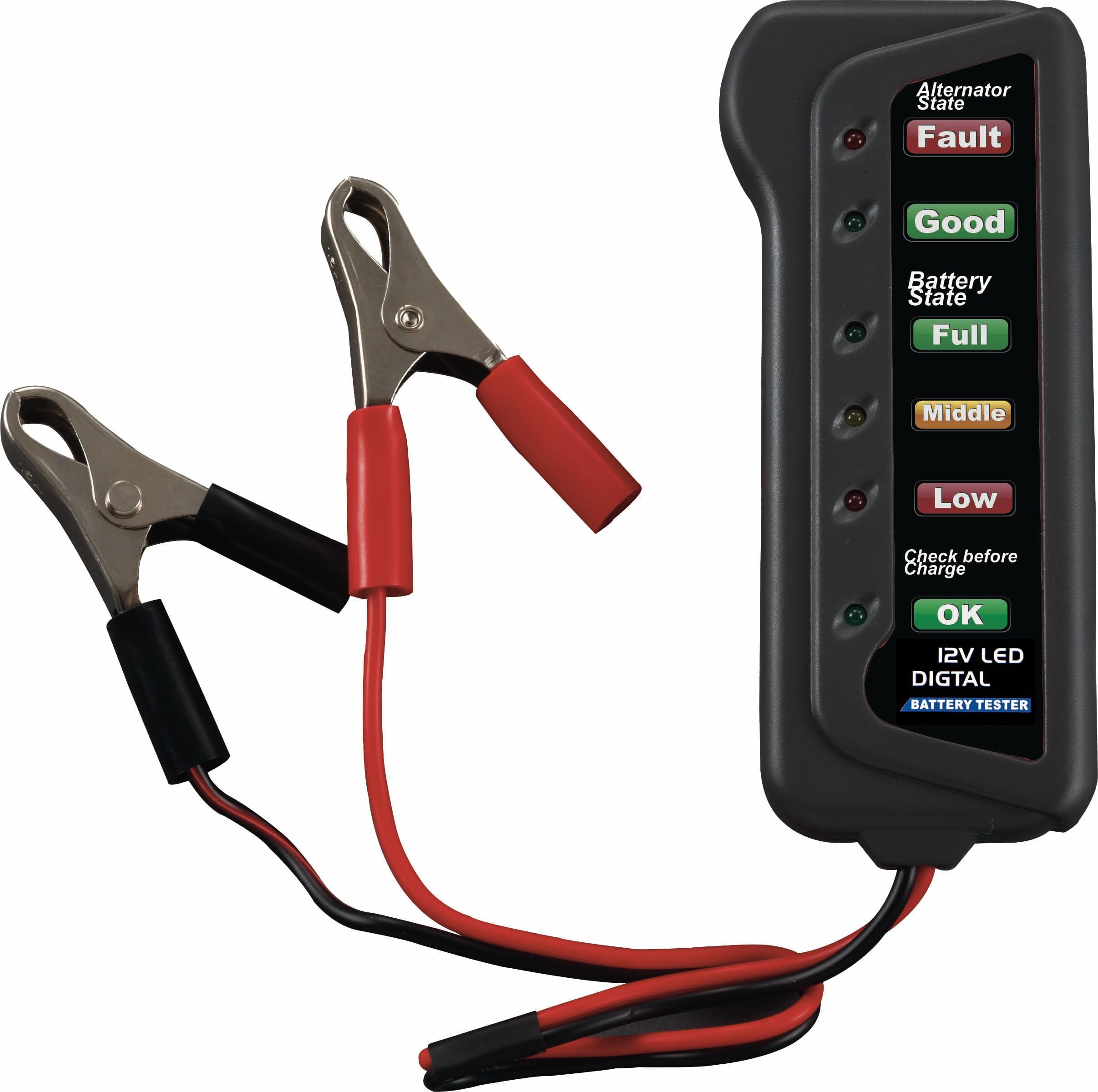 Cartman 12V Car Battery and Alternator Tester with LED Indication