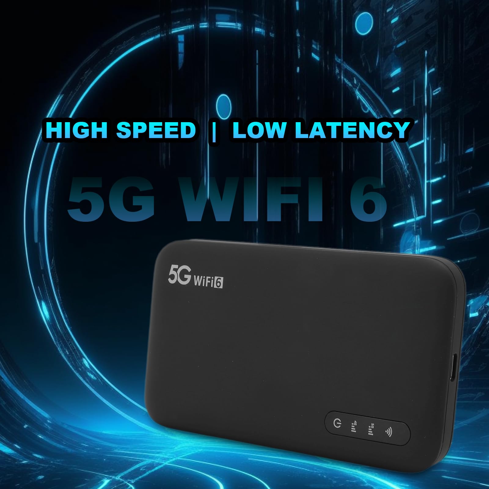 5G Mobile Hotspot, WiFi 6, 2,4 GHz, 5,8 GHz, Tragbarer Router mit SIM-Karten-Slot, 16 Anges Ch Lossene Geräte, IP67, 6100mAh für Reisen, Heim, Arbeit, Coffe Shop