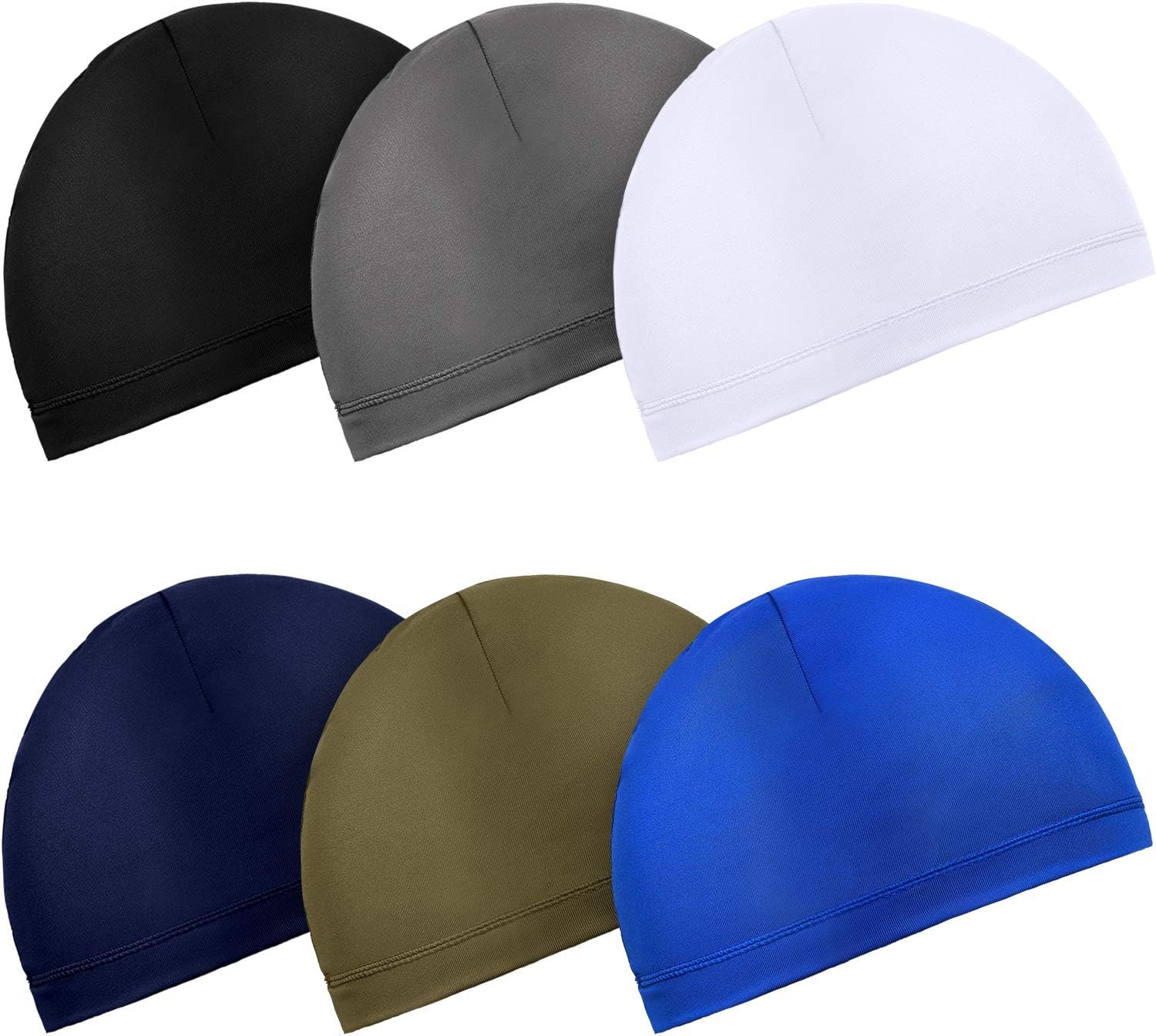 6 Pieces Cooling Skull Caps Helmet Hard Hat Liner Sweat Wicking Running Beanie Cycling for Men Women