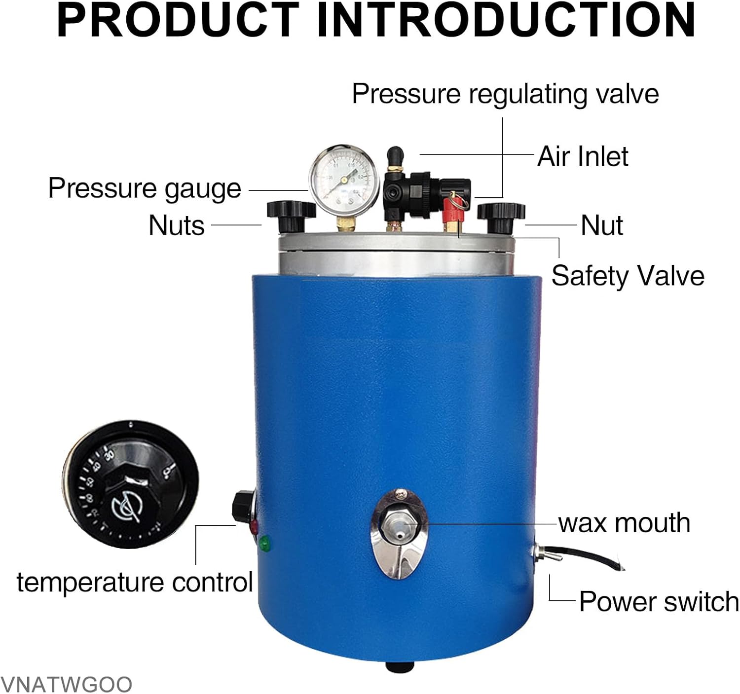 Wax Injector Wax Melting Furnace, 2L Wax Injection Machine, 30℃-110℃ Temperature Adjustable, Wax Casting Machine,for Jewelry Wax Injection,220V