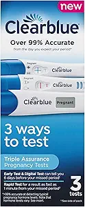 Clearblue Triple Assurance Pregnancy Test Kit, Home Pregnancy Tests, 3 Ways to Test, 3 Ct