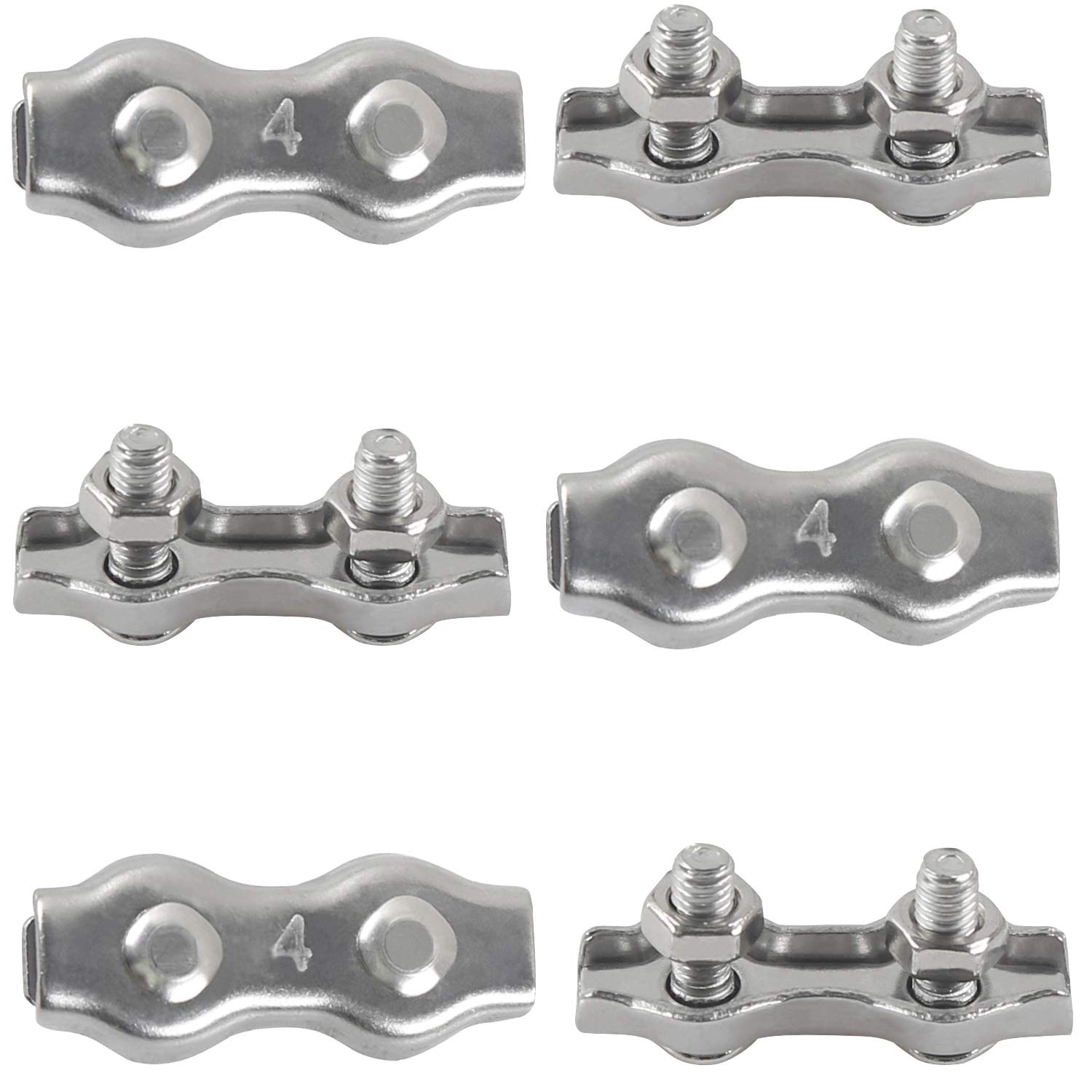 Buy M4 Duplex Clamp 304 Stainless Steel Heavy Duty Wire Rope Clips