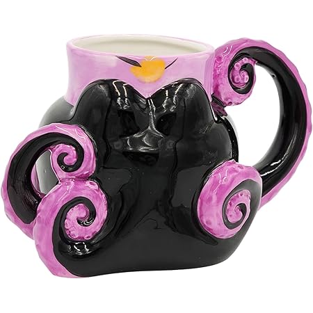 Silver Buffalo Disney Villain Ursula Tentacles Ceramic 3D Sculpted Mug, 1 Count (Pack of 1), Black