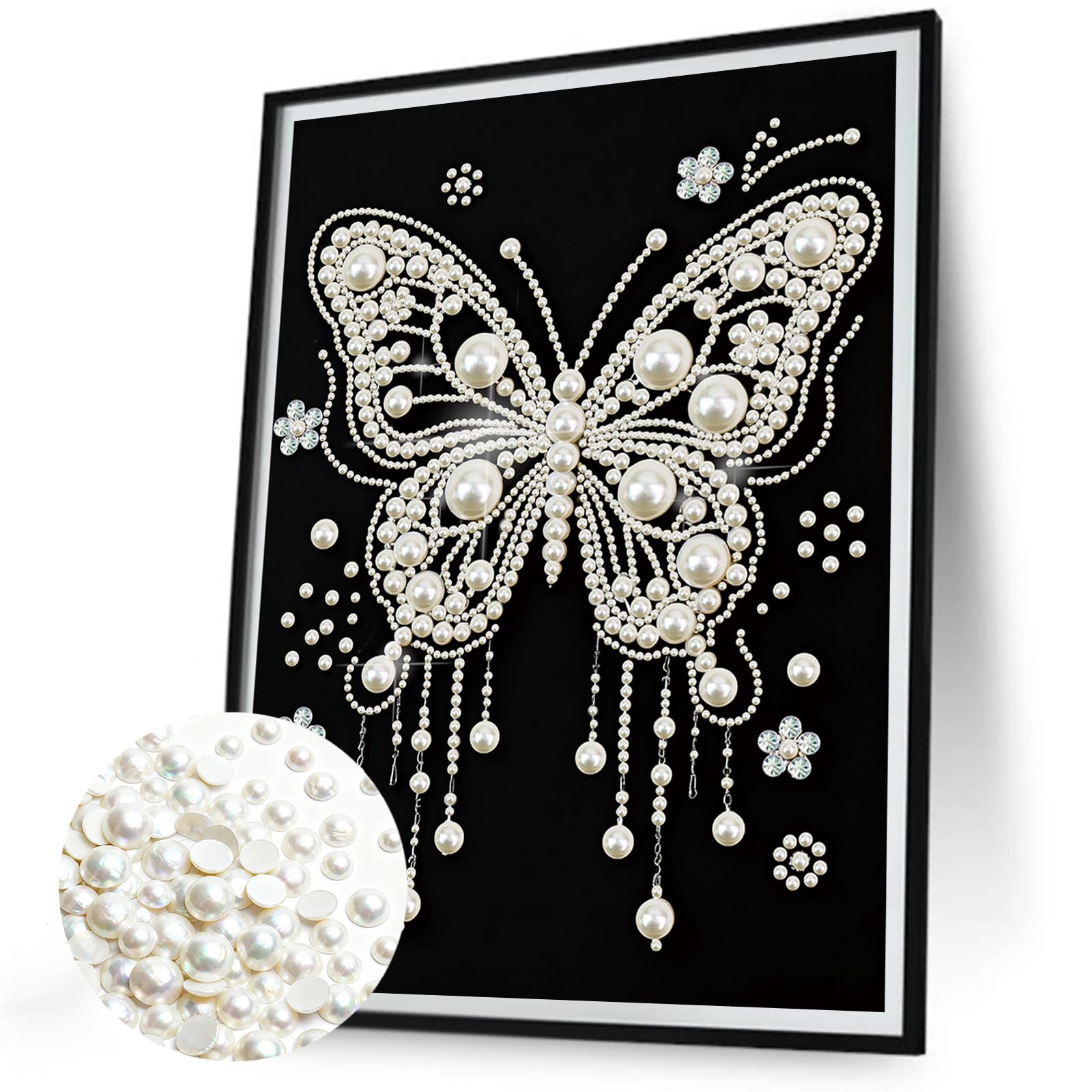 5D Pearl Painting Kit without Frame, 30x40cm DIY Pearl Gem Art Diamond Painting Kit for Adults, Creativity DIY Pearls Dot Paintings, Home Decor Diamond Dots Paintings Picture Arts Craft-Butterfly-4