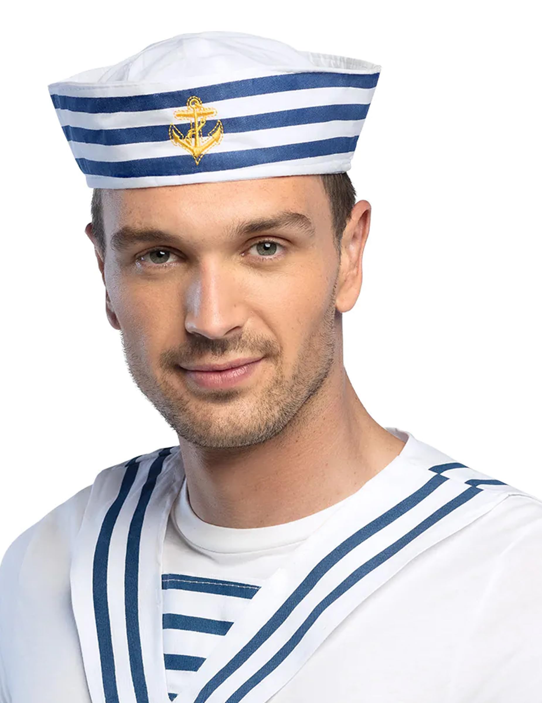 Boland BV Navy Sailor Doughboy Hat, White/Navy