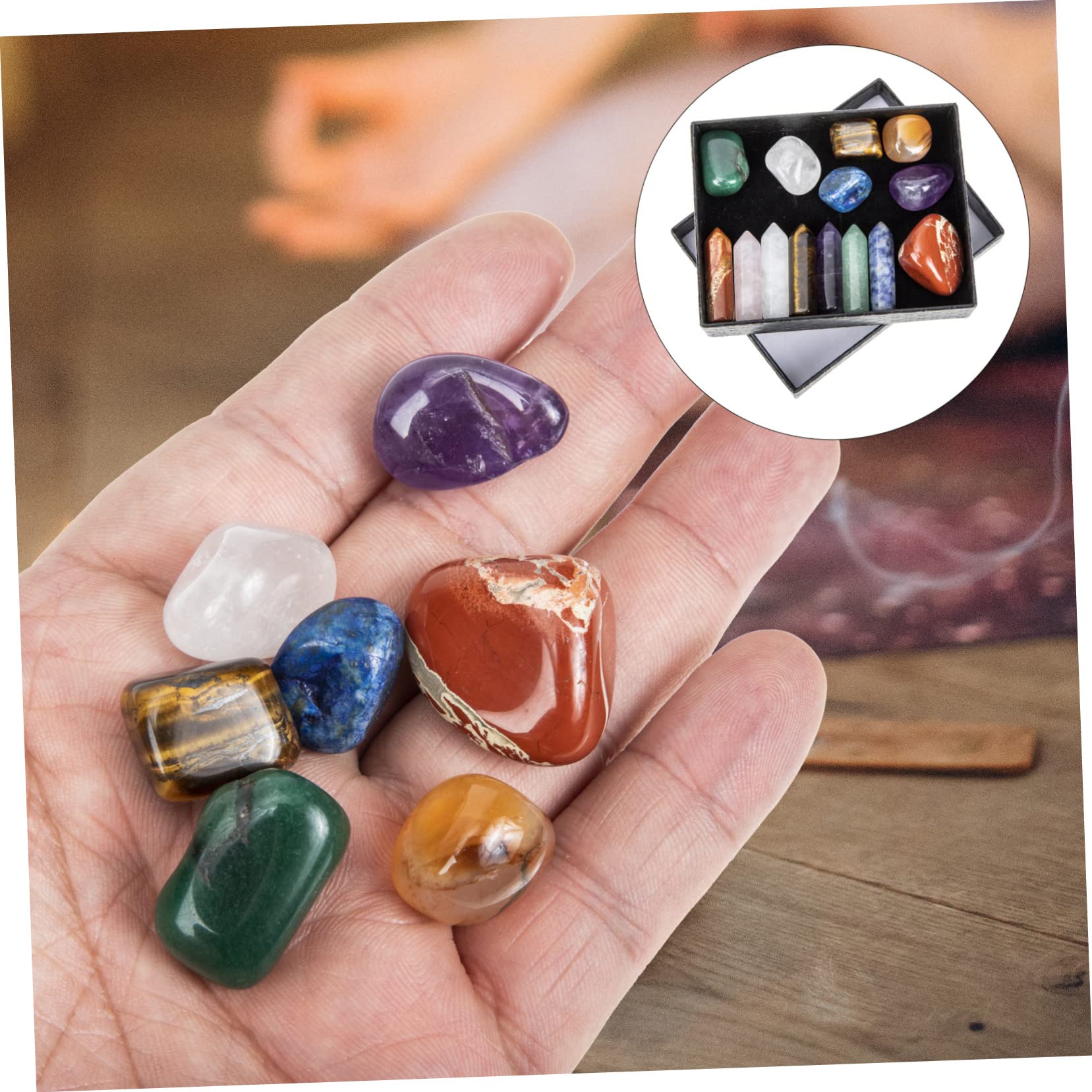 FOMIYES 3 Set Di Pietre Per Chakra Pietre Per Chakra Sfuse Pietre Per Chakra Sfuse Per Set Di Pilastri Di Cristallo Portatili