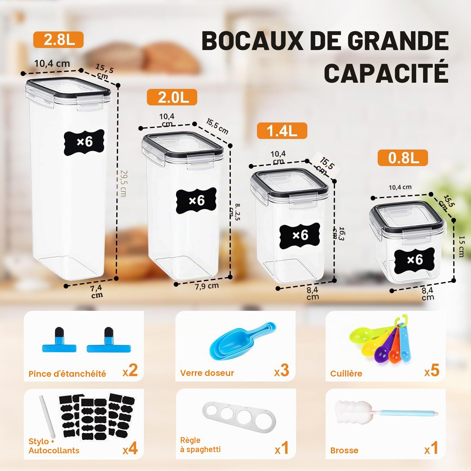 Boîte de Rangement Cuisine,Boite Rangement Cuisine Lot de 24,Boîte Hermetiques Alimentaires en Plastique,Boîte de Conservation Alimentaire Hermétique en Plastique avec Cuillères
