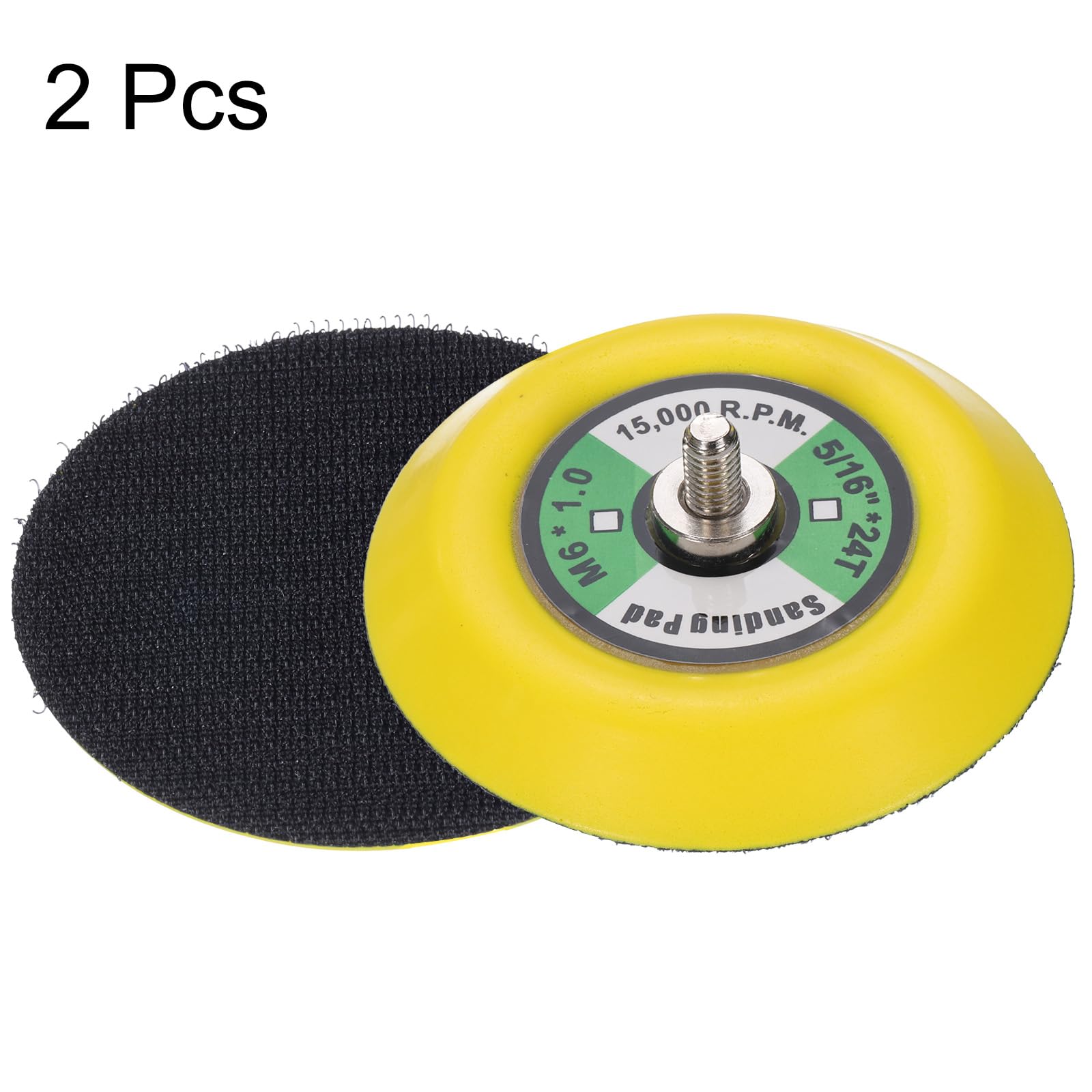 Sourcingmap 3 Inch Hook and Loop Backing Sanding Pads with M6*1mm Thread for Diamond Sanding Finishing Polishing Buffing Pads - Image 3