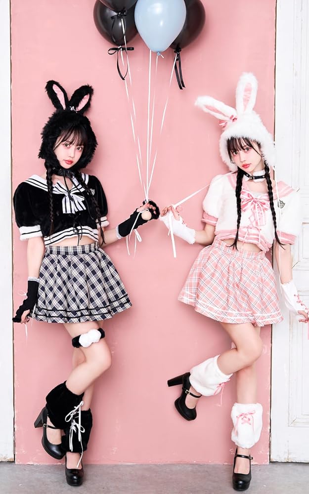 マリームーン　テディバニー　うさぎファーセット Malymoon/マリームーンテディバニーギンガムファーセットアップ9