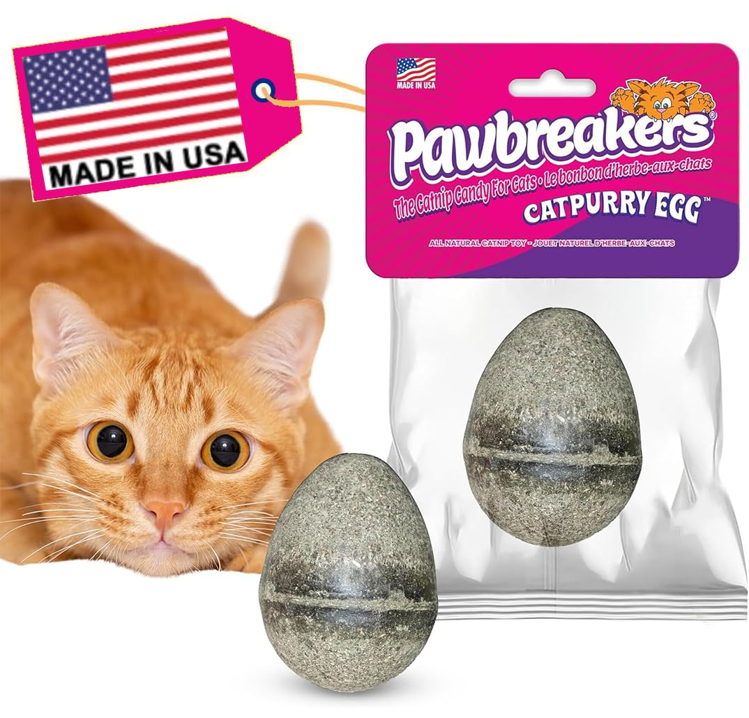 2 x Catpurry Eier - 100% natürliche Katzensüßigkeiten, Leckereien und Katzenminze Spielzeug in medizinischer Qualität, Katzenminze für entspanntes, sicheres und verdauliches Spiel, hypoallergen