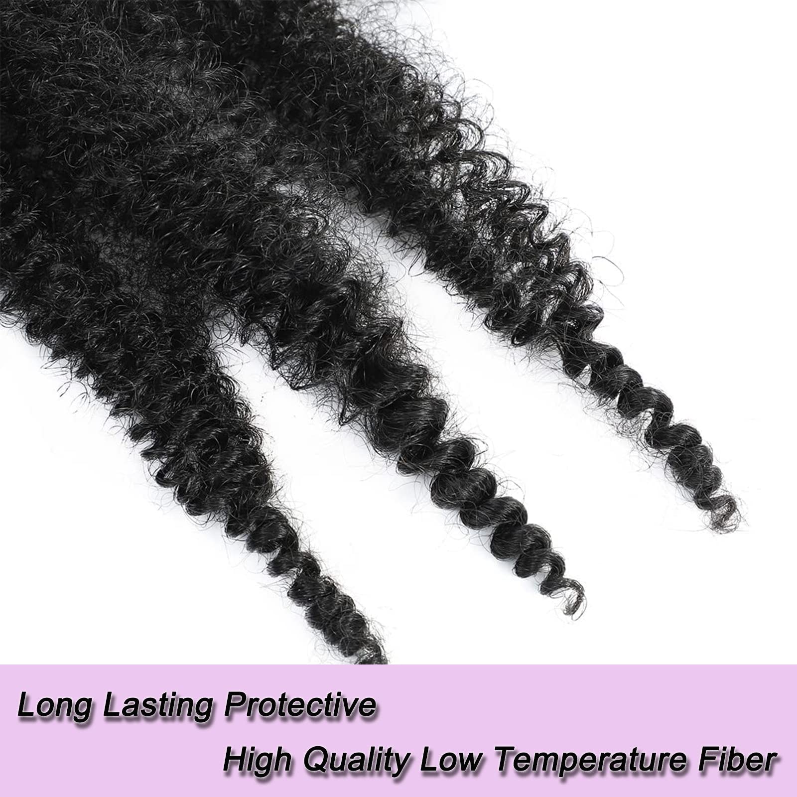 Springy Afro Twist Hair 8packs 18inch Marley Twist Braiding Hair for Distressed Soft Locs Pre-Separated Spring Twists Extensions (1B - Image 4