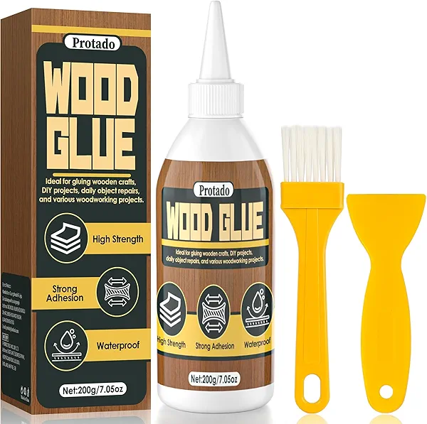 Protado Wood Glue for Furniture Heavy Duty, 200ml Strong Bond Waterproof Professional Furniture Repair Glue Dries Clear for Woodworking, Furniture, Crafts