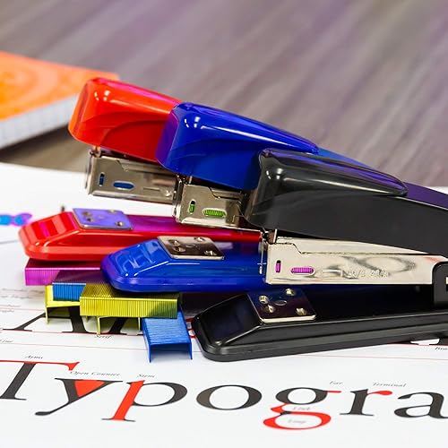 Miniatura 2 de BAZIC - Grapas estándar (266), color metálico, 3000paquete, grapas de tamaño estándar, varios colores, 4 paquetes