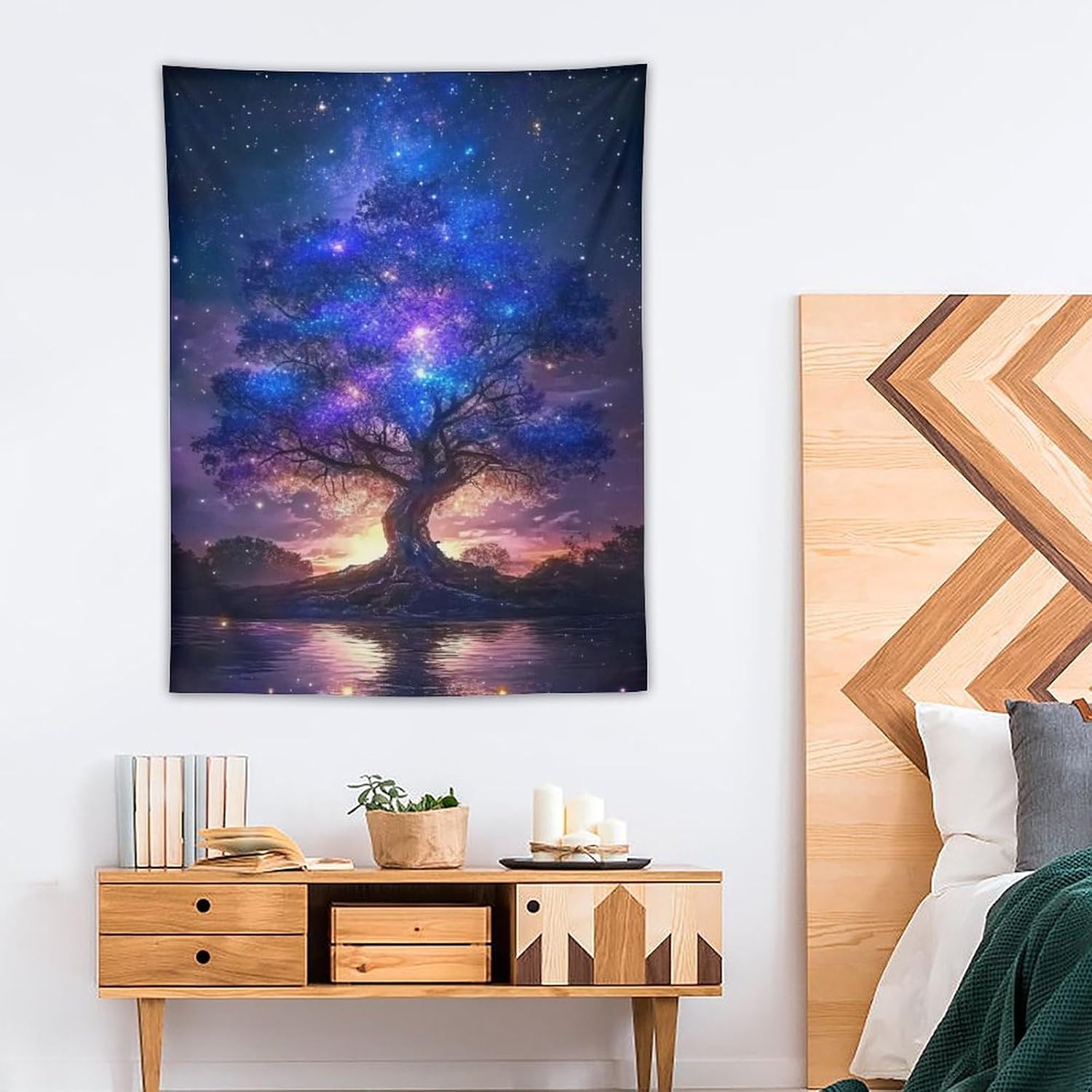 KRECDKQ Aesthetic Wall Tapestry for Bedroom Big Tree Neon Cool Black Extra Large Tapestry Wall Hanging,Decorative Flags for Bedroom,Living Room Dorm Or Classroom Art Decor 30"x40"