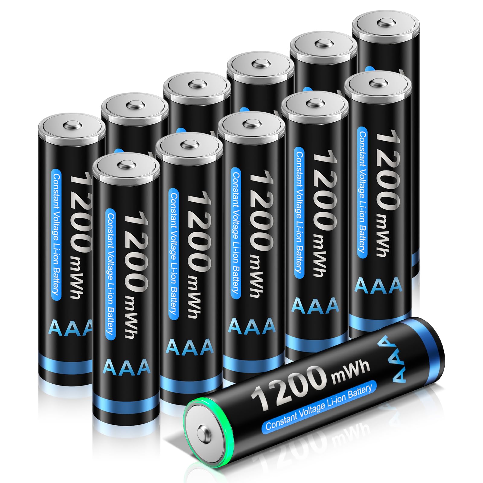 CITYORK 12-Pack 1.5V Rechargeable AAA Batteries, 1200mWh, 1200 Cycle, Constant 1.5V Voltage, Lithium AAA Battery Pack