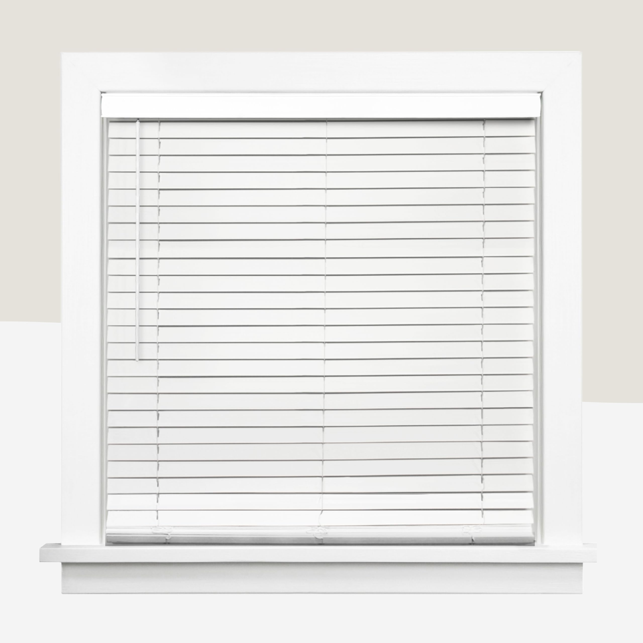 CHICOLOGY 2" Cordless Faux Wood Blinds, Room Darkening Smooth PVC Window Blinds, Cordless Lift, Light Control and Privacy, Inside/Outside Mount,