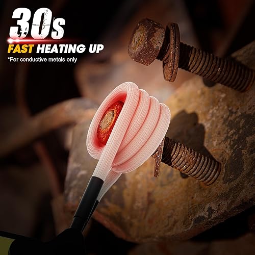 Miniatura 2 de Eliminación de pernos del calentador de inducción, kit de calentador de inducción magnético de 1500 W 110 V con 4 bobinas, calentador de mano para