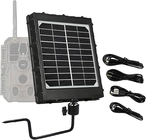 Trail & Game Cámara Banco de energía solar Cargador solar monocristalino Panel solar 3W 8000mAh Salida 12V1A, 9V1.5A, 6V2A, entrada 5V IP66