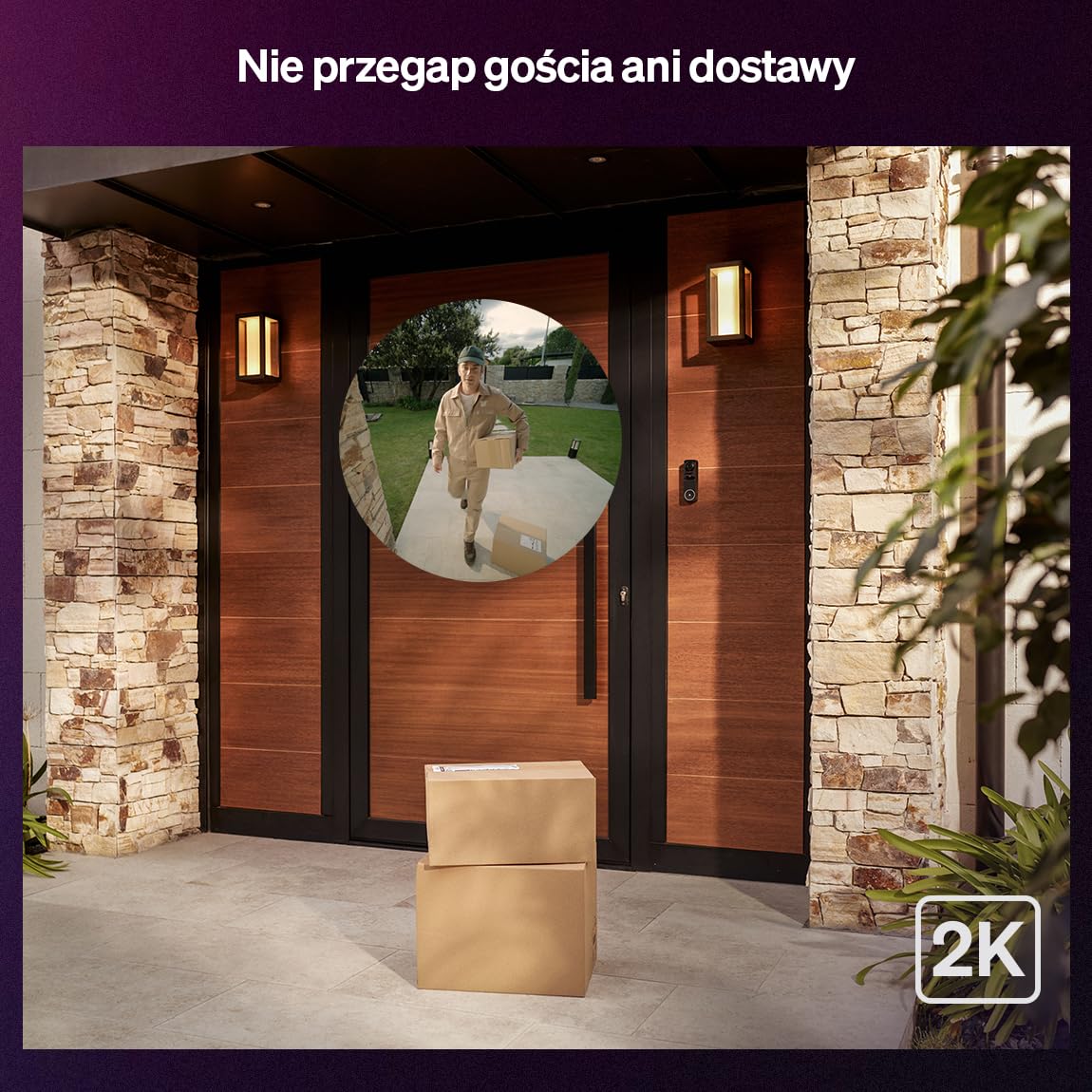 Philips Hue Secure Inteligentny dzwonek wideo, 2K, szeroki kąt, powiadomienia, integracja z oświetleniem Hue, rozmowa dwukierunkowa, realistycznie oddane kolory, noktowizor, czarny