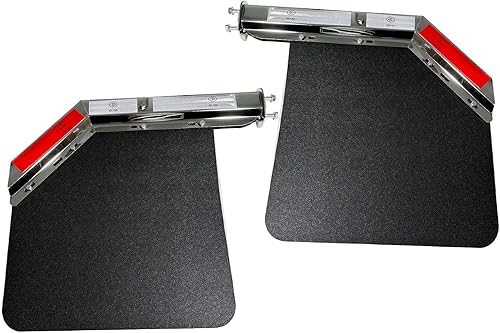 Juego de 2 soportes cromados con resorte en ángulo para colgar barro y semirremolque de camión de 24 x 24 pulgadas, pernos de 2-12 pulgadas 2.5