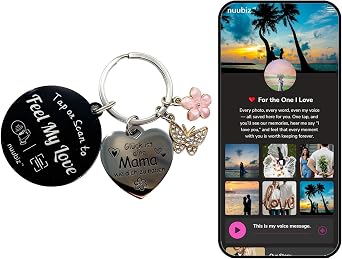 Mom Keychain with NFC & QR Digital Memory Mothers Day, Birthday & Valentines Gift for Mom from Daughter & Son