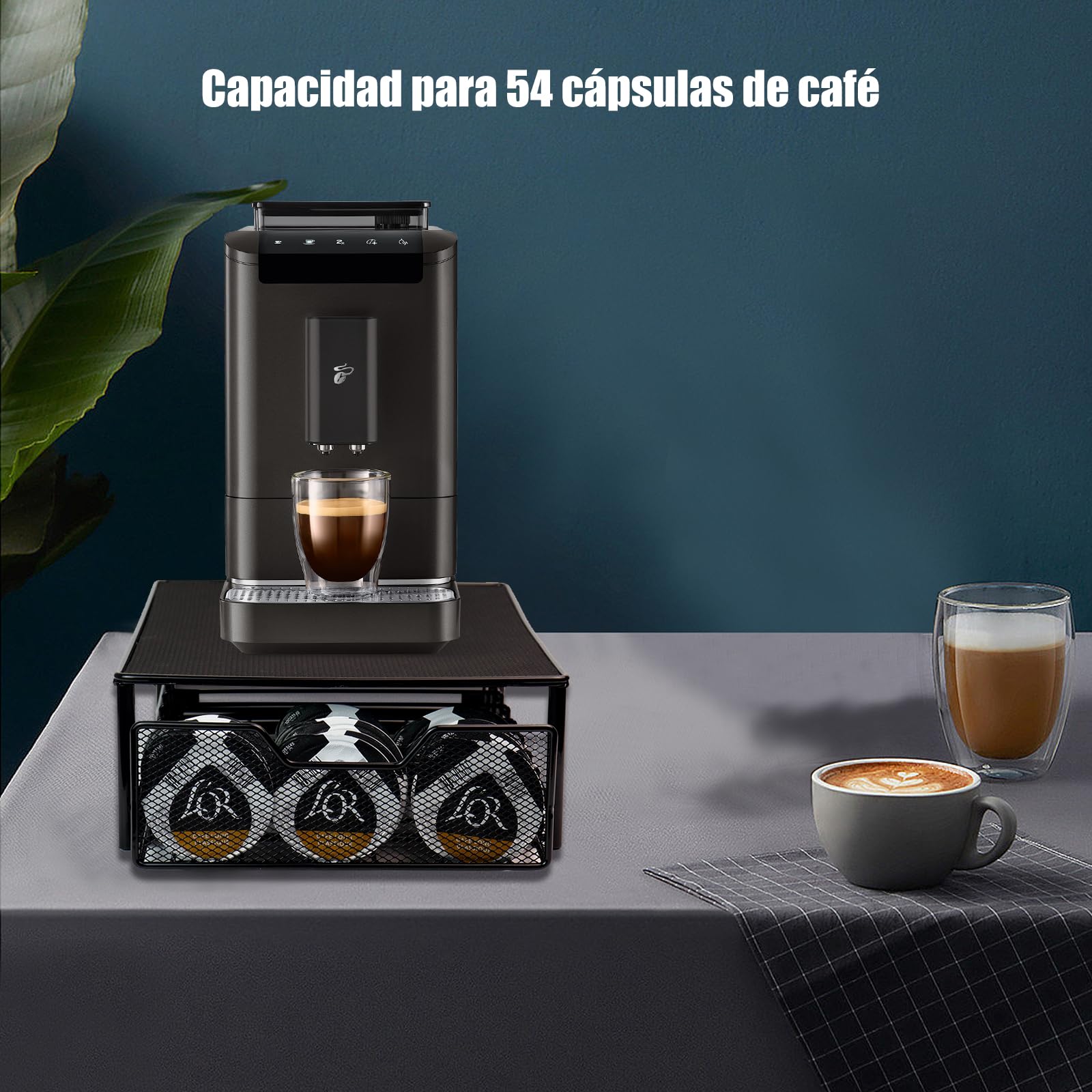 54 Kapselhalter für Kapselschublade Aufbewahrung - Kaffee Kapselständer Kapsel Schublade,Kapselspender Rutschfeste Oberseite,Schwarz