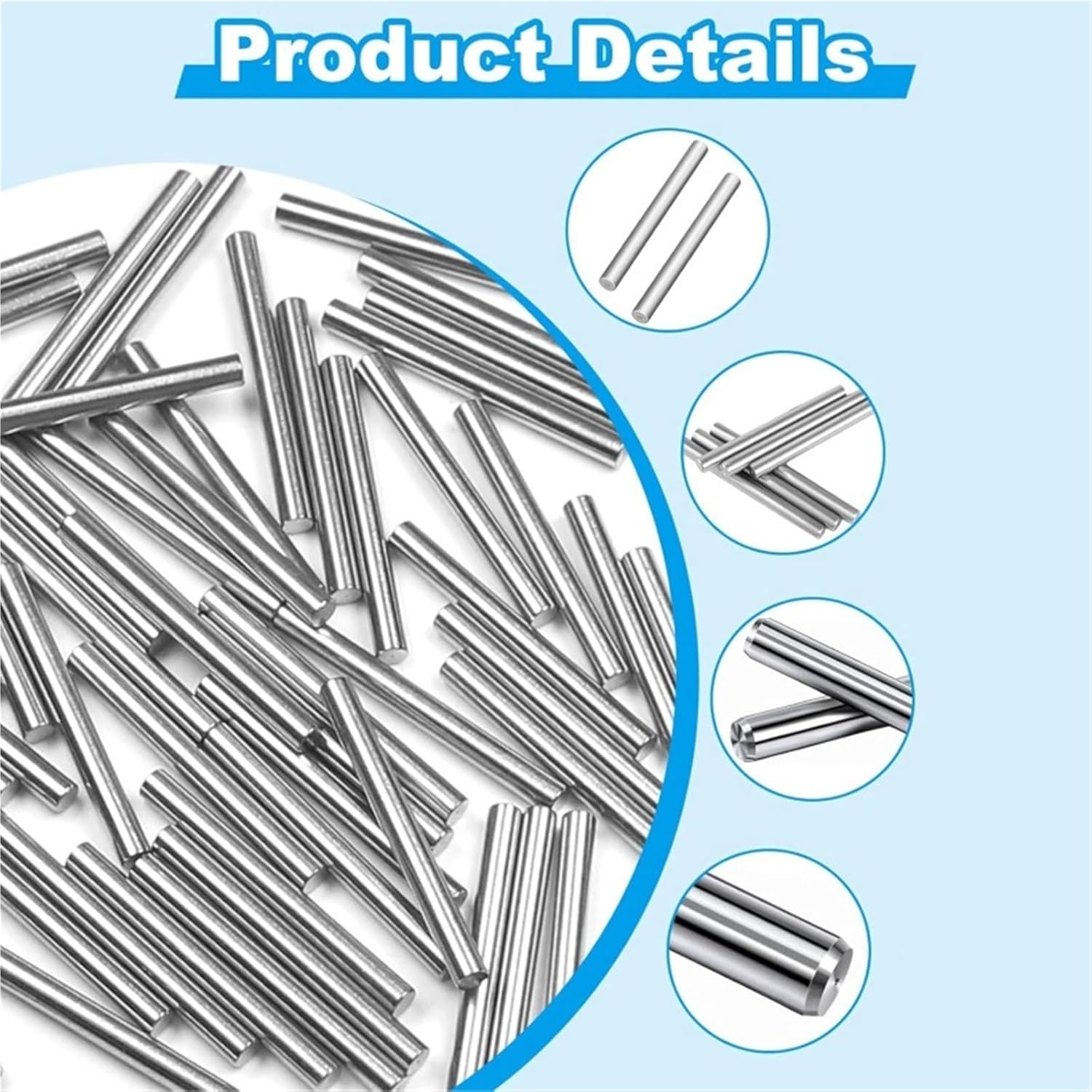 Dowel Pin 35pcs 5mm x 40mm Shelves Dowel Pin Stainless Steel Support Pegs Metal Bookshelf Cabin for Furniture