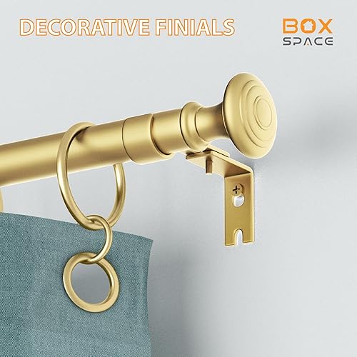 Miniatura 2 de Barras de cortina para ventanas de 66 a 120 pulgadas, barra de cortina negra de 1 pulgada de diámetro con remates decorativos, barra de cortina de