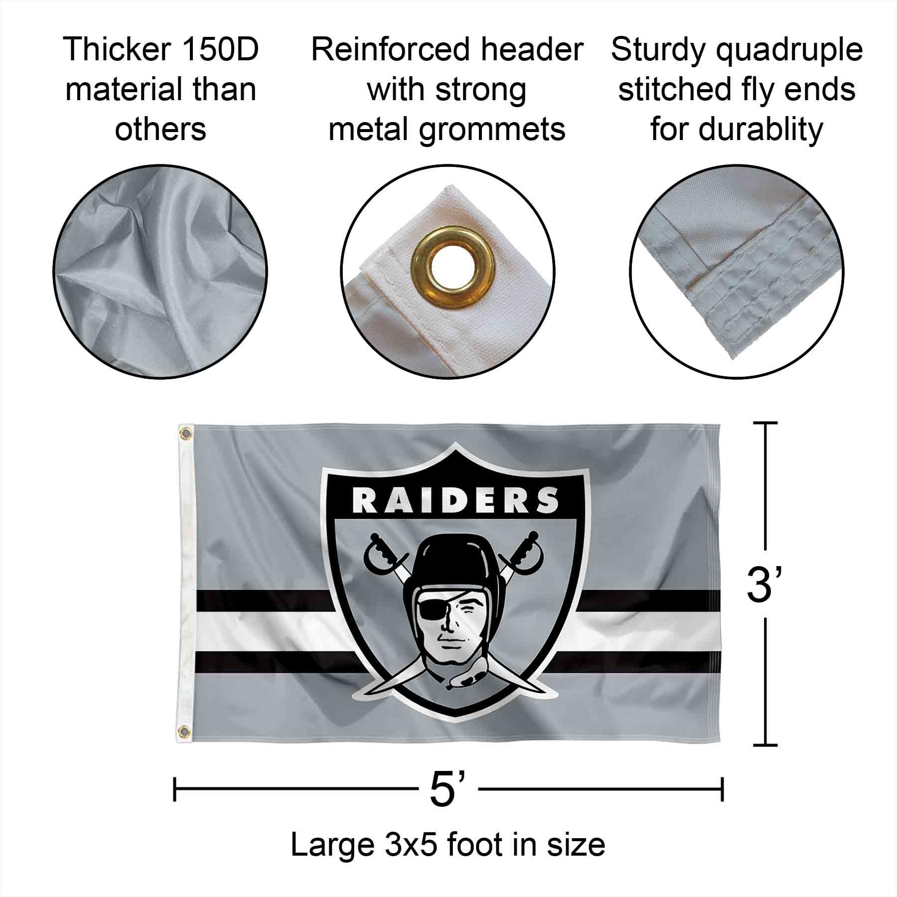 WinCraft Raiders Throwback Vintage Retro 3x5 Banner Flag