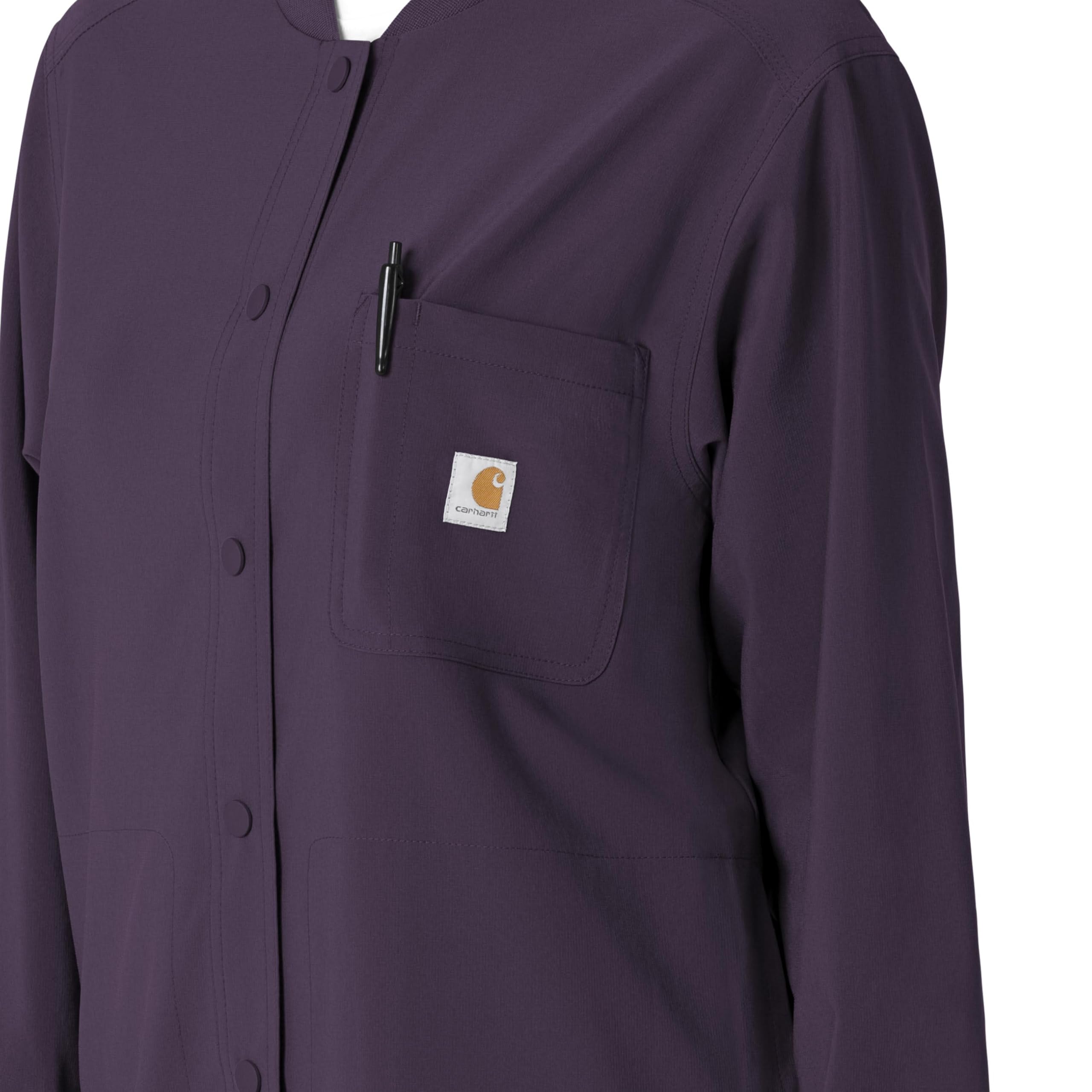 Carhartt Force Cross-Flex Women's Shirt Jacket - Black Plum, 3X